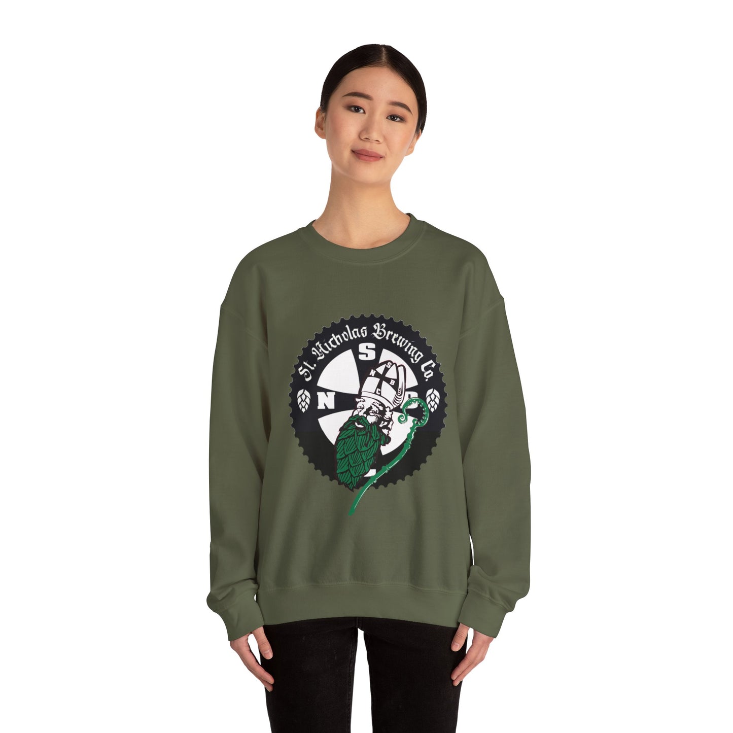 St. Nicholas Brewing Co. Unisex Crewneck Sweatshirt - 'He Sees You When You're Drinking'