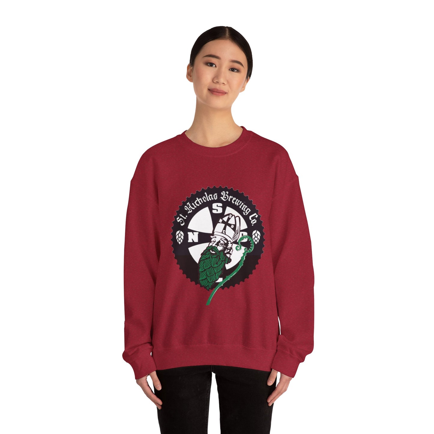 St. Nicholas Brewing Co. Unisex Crewneck Sweatshirt - 'He Sees You When You're Drinking'