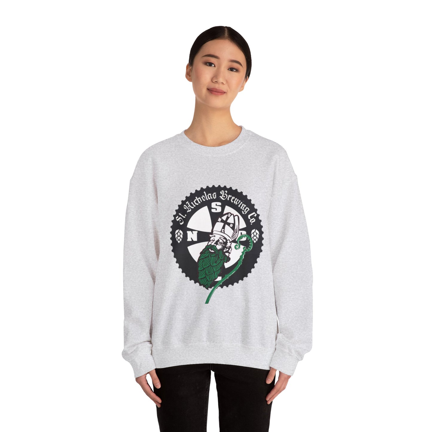 St. Nicholas Brewing Co. Unisex Crewneck Sweatshirt - 'He Sees You When You're Drinking'
