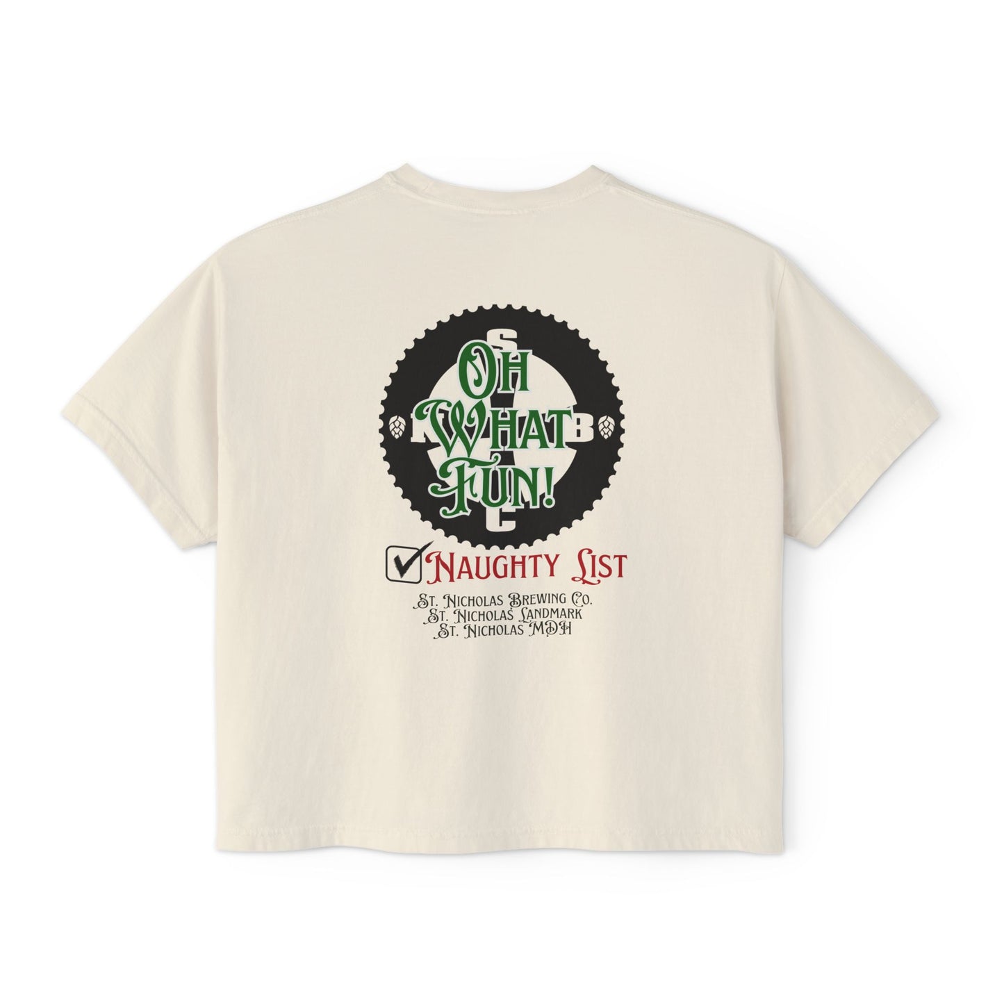 "Oh What Fun!" Naughty List Women's Boxy T-Shirt