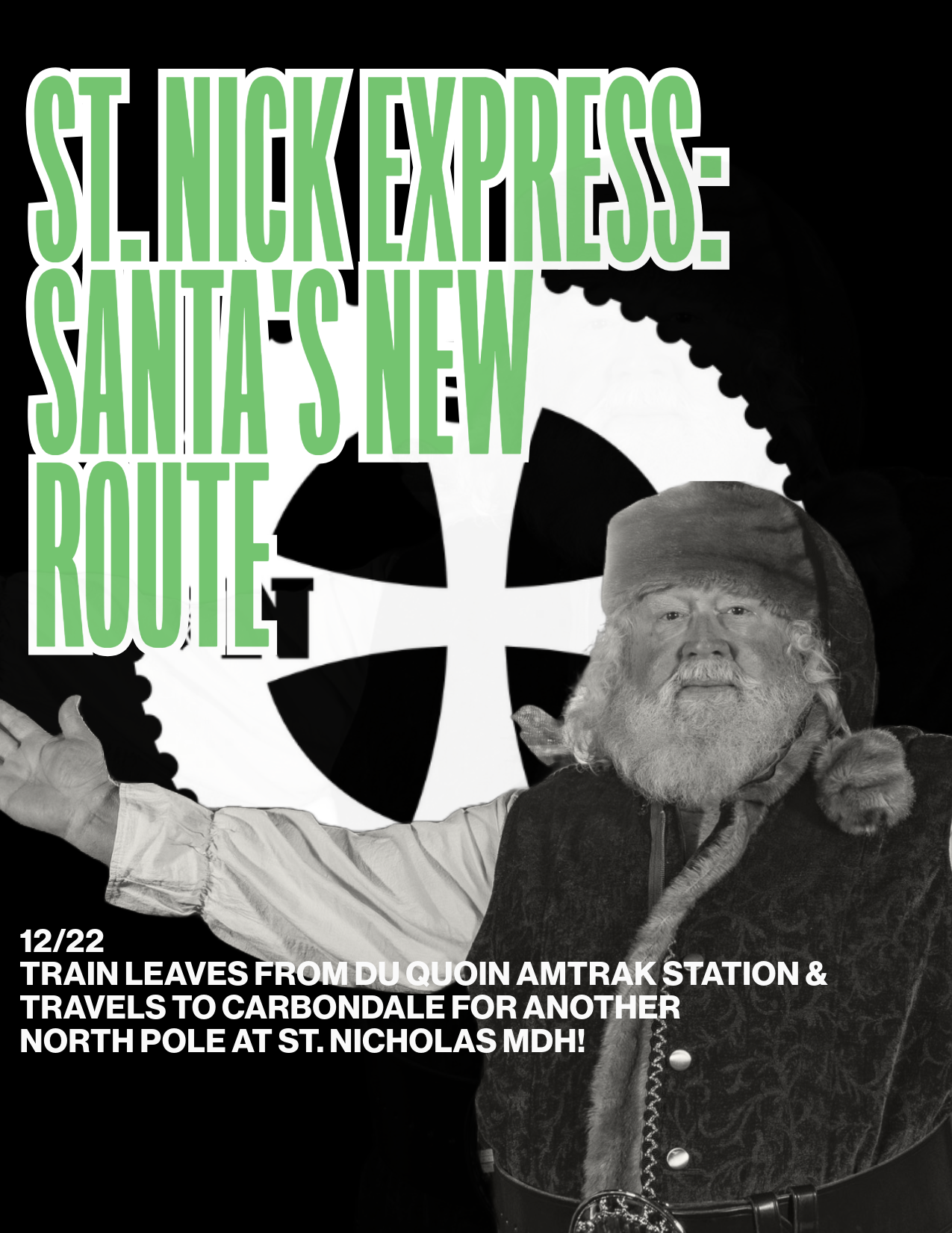 Santa's New Route: Du Quoin to Carbondale on the St. Nick Express 12/22/2024